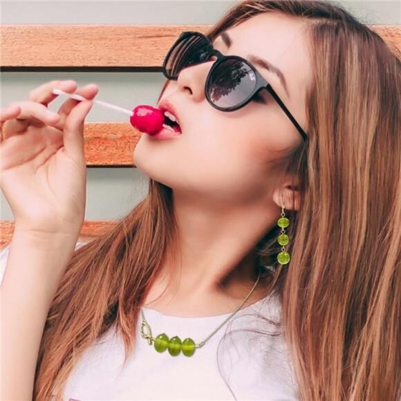 Anthro Unique Martini Olive Necklace Cocktail Jewelry - Picture 4 of 7